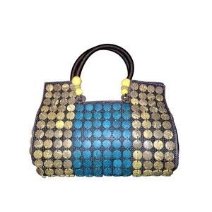 Multicolor Coconut Shell handmade purse handbag Bohemian Coastal Girl